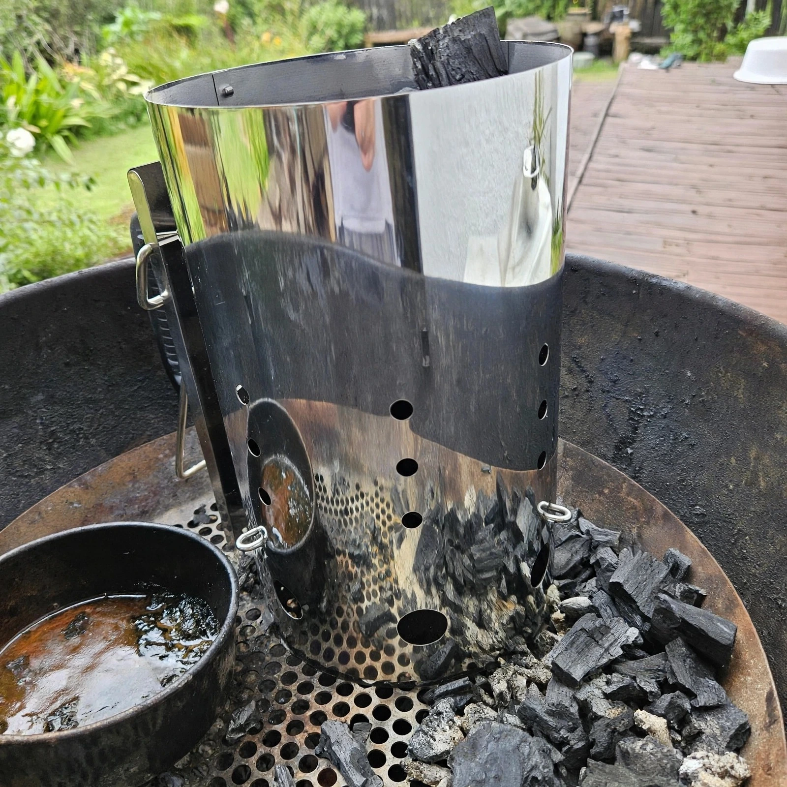 꾸버스 원형 차콜스타터 BIG 특대형 캠핑 스텐 침니스타터 BBQ 숯불 착화기 실제 상품 이미지