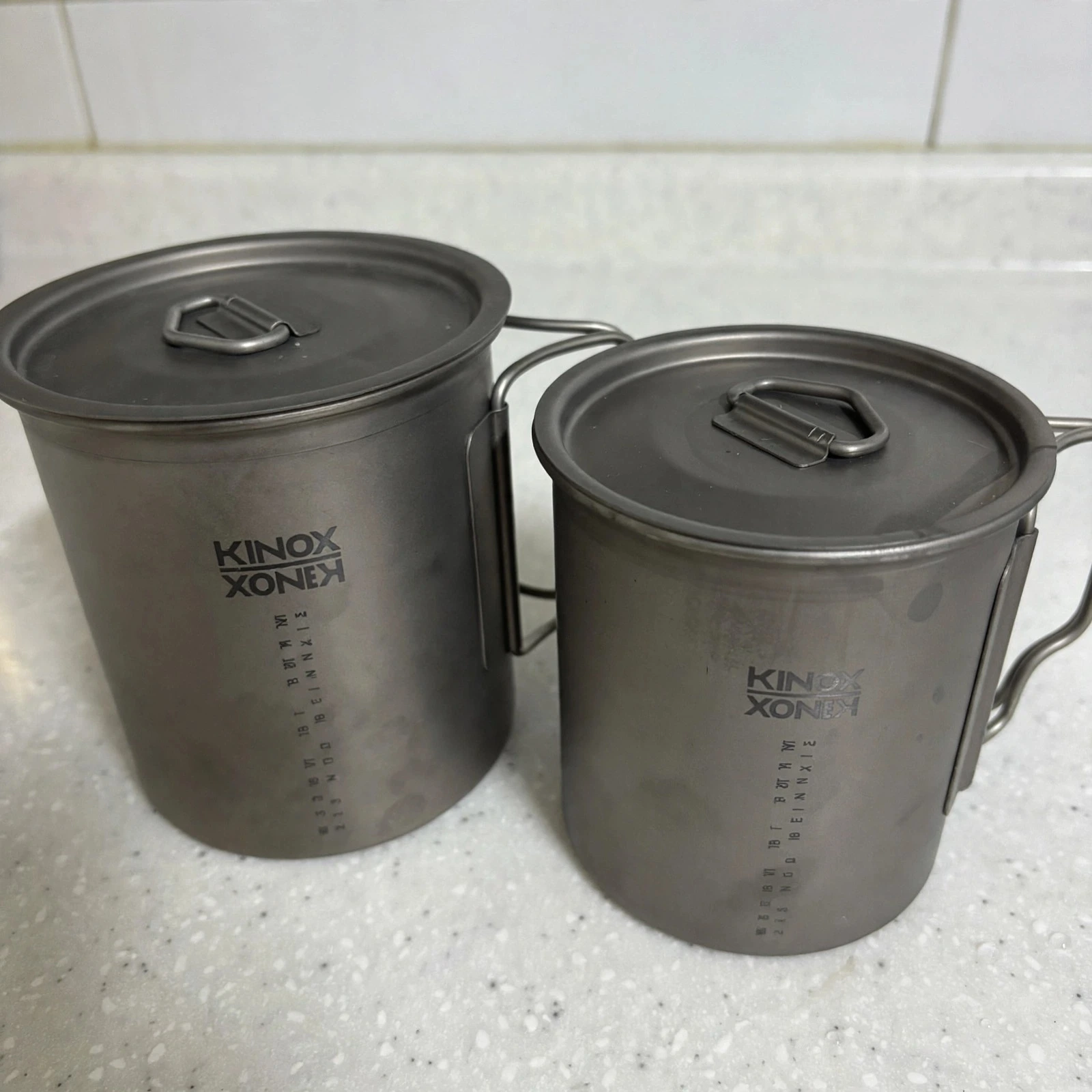 키녹스 캠핑 티타늄 컵 싱글 뚜껑 머그 300ml 실제 상품 이미지